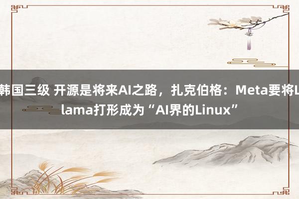 韩国三级 开源是将来AI之路，扎克伯格：Meta要将Llama打形成为“AI界的Linux”