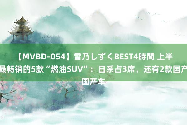 【MVBD-054】雪乃しずくBEST4時間 上半年最畅销的5款“燃油SUV”：日系占3席，还有2款国产车