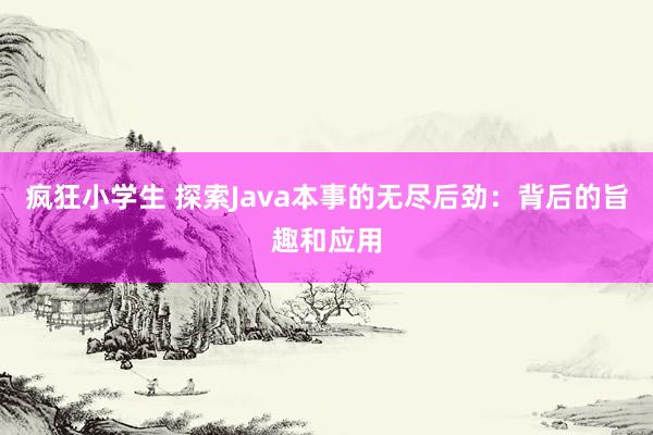 疯狂小学生 探索Java本事的无尽后劲：背后的旨趣和应用