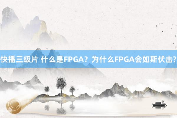 快播三级片 什么是FPGA？为什么FPGA会如斯伏击?