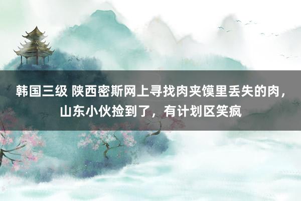 韩国三级 陕西密斯网上寻找肉夹馍里丢失的肉，山东小伙捡到了，有计划区笑疯