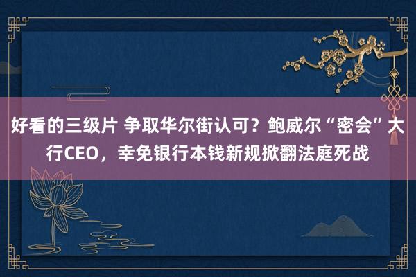 好看的三级片 争取华尔街认可？鲍威尔“密会”大行CEO，幸免银行本钱新规掀翻法庭死战