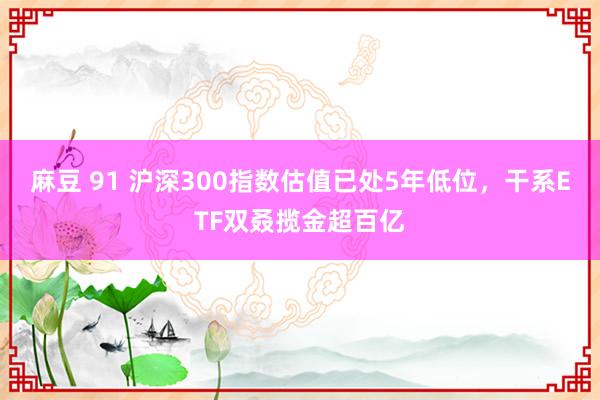 麻豆 91 沪深300指数估值已处5年低位，干系ETF双叒揽金超百亿