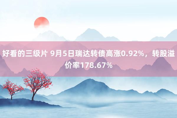 好看的三级片 9月5日瑞达转债高涨0.92%，转股溢价率178.67%