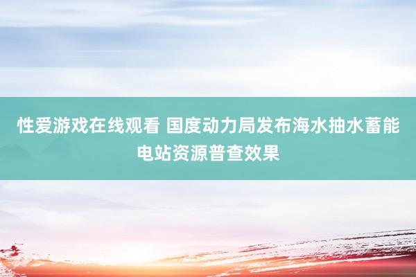 性爱游戏在线观看 国度动力局发布海水抽水蓄能电站资源普查效果